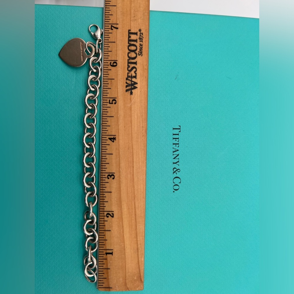 🔴Authentic TIFFANY& CO RUBEDO Metal RTT Heart Charm Tag Link Bracelet 🔴 - Picture 10 of 10